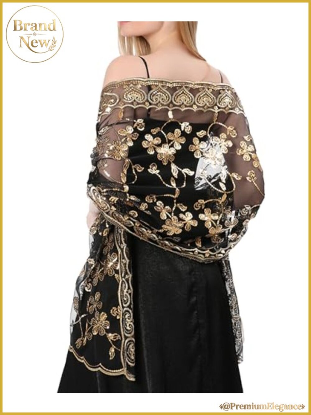 Chiffon Floral Sheer Shawl Wrap Evening Wedding Formal